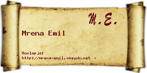 Mrena Emil névjegykártya